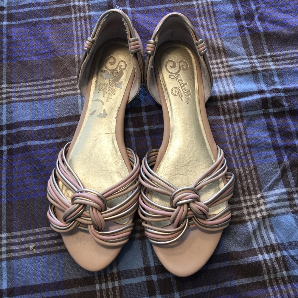 Anthropologie Pink and Cream Flats